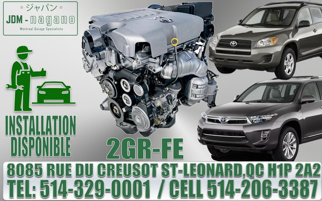 MOTEUR 3.5 V6 2GR-FE ENGINE LEXUS  RX350 2009 2010 2011 2012 2013 2014 2015 ES 350 2006 2007 2008 - 2012 in Engine & Engine Parts in Greater Montréal - Image 2