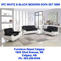 3pc modern sofa, loveseat, chair $998