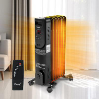CAYNEL Caynel 1500w Electric Oil Filled Radiator Heater With Adjustable Thermostat Room Radiant,24h Timertip-over Prote