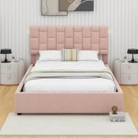 Latitude Run® Queen Size Upholstered Platform Bed With Height-Adjustable Headboard And Under-Bed Storage Space