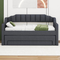 Mercer41 Twin Size Upholstered Daybed With Trundle And Three Drawers