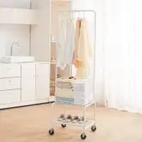 VEVOR VEVOR Metal Rolling Laundry Cart with Hanging Garment Rack