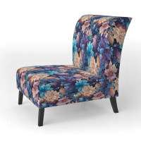 Red Barrel Studio Celestial Blue Peonies Stellar Pure - Upholstered Cottage Accent Chair