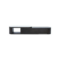 Latitude Run® Modern Black Sintered Stone And Ash Wood Tv Cabinet