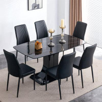 Mercer41 7 Pieces Dining Table Set, Including A Dining Table & Six Chairs