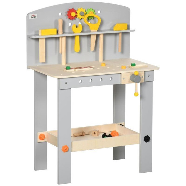 KIDS TOOL BENCH WITH STORAGE SHELF, 31 PCS CONSTRUCTION WORK SHOP TOY in Toys & Games - Image 2