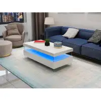 Wrought Studio Modern LED Coffee Table Made With Wood And Glossy Finish