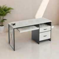 Hokku Designs Desk with drawers, industrial computer desk