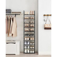 Rebrilliant 10 Tier Shoe Shelf, Metal Frame, Non-Woven Fabric Shelves,  Black