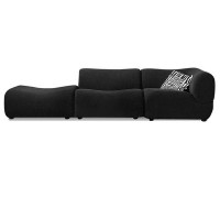 Crafts Design Trade 112.99" Black Velvet Modular Sofa