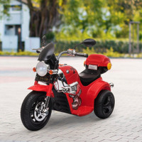 KIDS ELECTRIC MOTORCYCLE RIDE ON TOY 6V BATTERY POWERED ELECTRIC TRIKE TOYS WITH LIGHT MUSIC MP3 STORAGE BOX RED