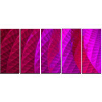 Design Art 'Pink Layered Psychedelic Design' Graphic Art Print Multi-Piece Image on Canvas