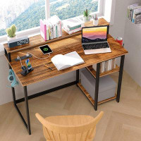 GreenForest Greenforest Computer Desk With USB Charging Port And Power Outlet, Reversible Home Office Desk With Monitor