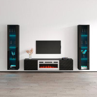 Brayden Studio Brezlynn Entertainment Center for TVs up to 78" with Electric Fireplace Included