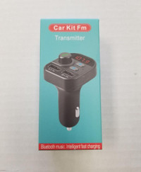 CAR KIT BLUTOOTH FM TRANSMITTER WITH 2 USB PORTS, 5V 3.1A CAR CHARGER, WIRELESS HANDS-FREE CALLING
