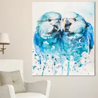 Made in Canada - Design Art 'Spix's Macaw Watercolor' Painting Print on Wrapped Canvas