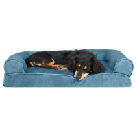 FurHaven Faux Fur & Velvet Pillow Sofa Pet Bed