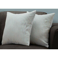 Brayden Studio Pillows, Set Of 2, 18 X 18 Square, Insert Included, Accent, Sofa, Couch, Bedroom, Polyester