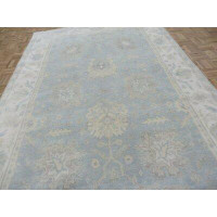 Isabelline 6 X 9'3 Hand Knotted Sky Blue White Wash Turkish Oushak Oriental Rug 60C81DF1235A44D1B706C85A5E9077FE