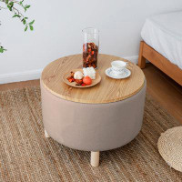 Simple&Opulence Simple&Opulence Round Coffee Table With Storage For Bedroom Living Room Round Ottoman As A Foot Rest Ott