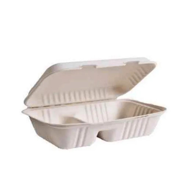 EFCO1962 | 9 x 6 x 3, 2-Comp, Sugarcane Biodegradable Containers, 200/case in Industrial Kitchen Supplies