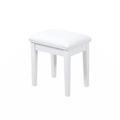 Winston Porter Vanity Stool Makeup Bench Dressing Stool With Cushion And Solid Legs,White in Other