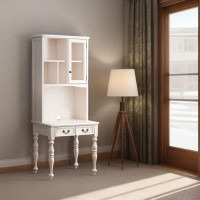 Canora Grey Pure Solid Wood Bedroom Study American Light Luxury Modern Desk Bookcase Bookcase Combination