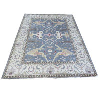 Oriental Rug Galaxy Hand Knotted Light Blue Oushak Oriental Rug