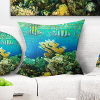 East Urban Home Seashore Fantastic Sea Coral Fish Pillow