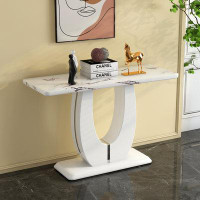 Wrought Studio Modern Simple Glossy White Rectangular Counter Bar Table