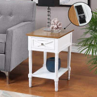 Alcott Hill Lirette 25" Tall End Table with 1 Drawer and Built in Outlets
