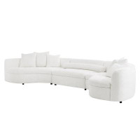 antfurniture Oversized Modern 3-piece White Upholstered Sofa Set: Ultimate Comfort, Seats 6-8 For Living Room, Office