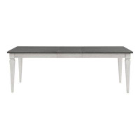 August Grove Chalil Rectangular Dining Table with Leaf in Grey and Weathered White