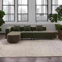 Latitude Run® L Shape Boucle Sofa With Curved Seat