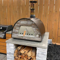 Authentic Pizza Ovens Stainless Steel Countertop Wood-Fired Pizza Oven