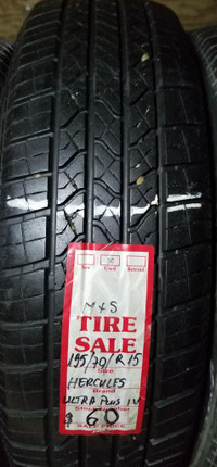 P 195/70/ R15 HERCULES ULTRA PLUS IV M/S Used All Season Tire - 90% TREAD LEFT $60 for THE TIRE / 1 TIRE ONLY !!
