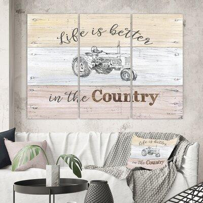 Made in Canada - East Urban Home 'Farmhouse Moment Tractors' Graphic Art Multi-Piece Image on Canvas in Arts & Collectibles