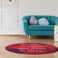 East Urban Home Faux Gemstone Do What Is Right Quote Poly Chenille Rug