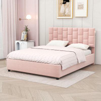 Latitude Run® Llanas Queen Size Upholstered Platform bed with Adjustable Headboard
