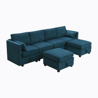 Latitude Run® Modular Sectional Sofa,U Shaped Couch With Adjustable Armrests And Backrests,6 Seat Reversible Sofa Bed Wi