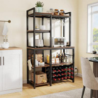 Rubbermaid Kitchen Microwave Bakers Stand Wine Rack, Coffee Bar Storage For Liquor Glasses Power Outlet, Wine Rack Frees