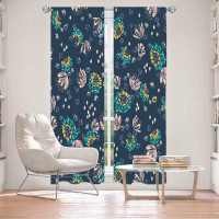 East Urban Home Lined Window Curtains 2-panel Set for Window Size by Metka Hiti - Flowers Diamond