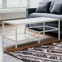 Etta Avenue™ Darrion Glass and Steel Coffee Table with Two Shelves