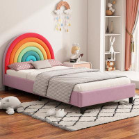 cozypony Upholstered Twin Platform Bed (Colourful)