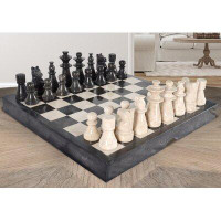 AFD Home Hand Carved 37" Chess Table