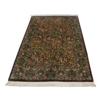 Noori Rug One-of-a-Kind Wali Oriental Hand-Knotted 3'11 X 6'3 Wool Chocolate Area Rug