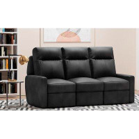 Westland and Birch 76" Genuine Leather Square Arm Reclining Sofa