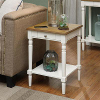 BATH French Country 1 Drawer End Table With Shelf - Classic Elegance And Functional Design