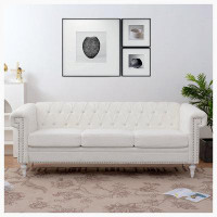 Latitude Run® 83.66 Inch Width Traditional  Square Arm removable cushion 3 seater Sofa