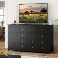 Rubbermaid Dresser For Bedroom With 10 Drawers And Smooth Metal Rail Wood Dressers & Chests Of Drawers Black Dressers Fo